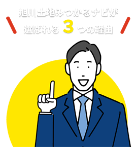 旭川土地みつかるナビが選ばれる３つの理由